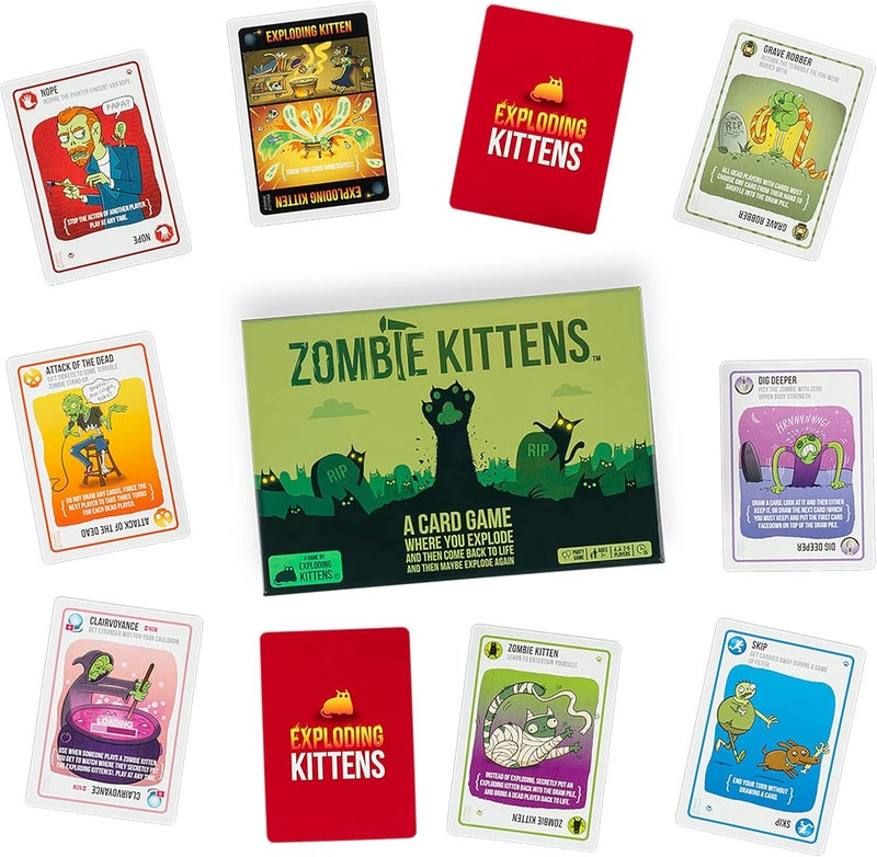Exploding Kittens Zombie Kittens 2-5 Players - Ages 7+ - 15 Minutes to Play - High Stakes Zombie Card Game - Party Game, Family Game Night, Kid and Adult Card Game - Image 4